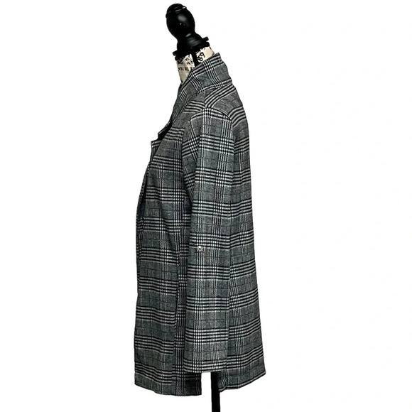 Haute Monde Houndstooth Mid Length Blazer Coatagian Academia Norm Preppy Mature - Picture 4 of 10